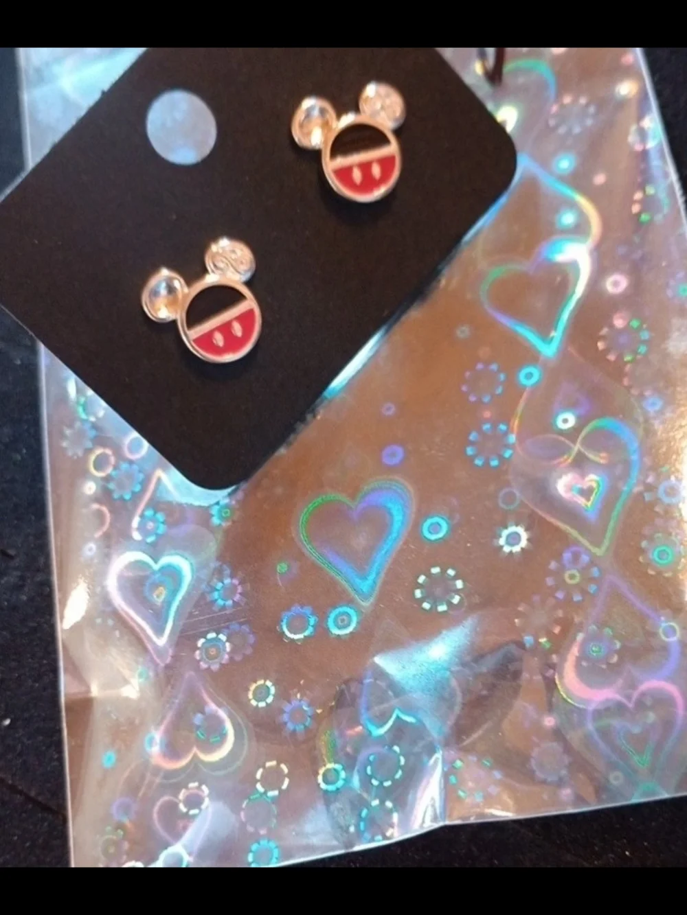 $8 Each Or Bundle 5/$20 Kids Red & Black Mickey-Style Stud Earrings